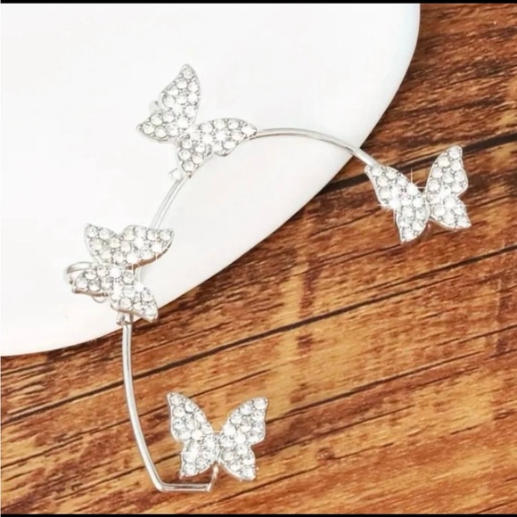 Silver Butterfly Ear Cuff - Picture 3 of 3